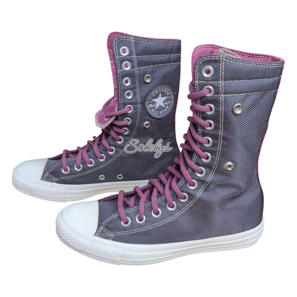 Converse CTAS 2012 RARE XHI 13 Eyelet Calf High Purple Foldover Sneaker Womens 7 - Picture 4 of 13